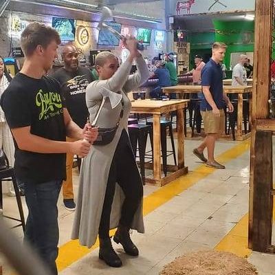 Bossier Parish at Night includes throwing axes at Bayou Axe Company.
